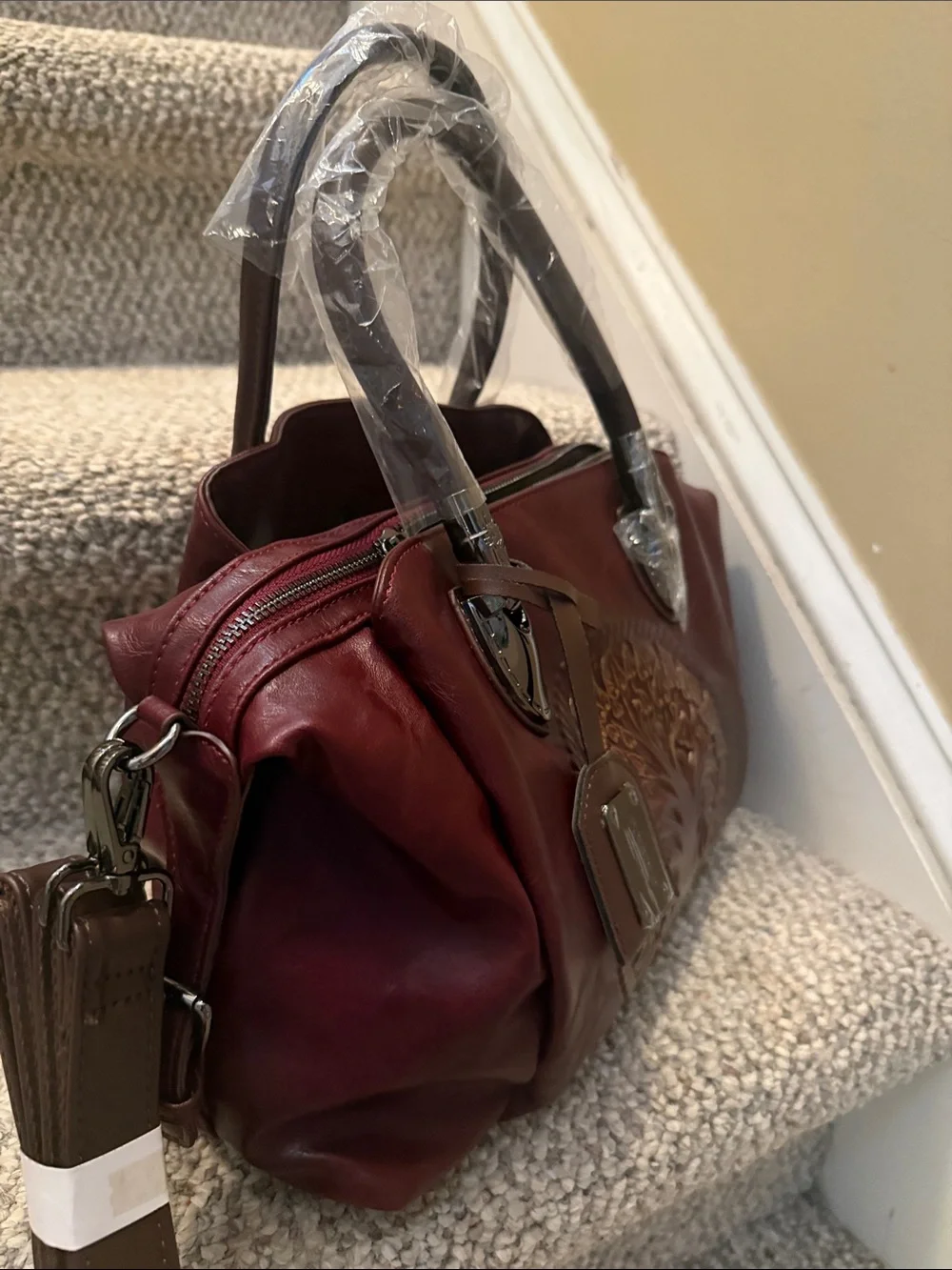 Embossed Tree of Life Handbag